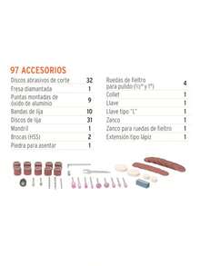 Truper PRO MOTO-A3 Herramienta rotativa 135W con 97 accesorios - naranja - Ver 4