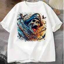 1/2/3pcs Halloween Pirate Skull Heat Transfer Stickers DIY Iron-On Decals For T-Shirts, Pillows, Backpacks, Multi-Color Durable Washable Plastic Stickers - Multicolor - View 4