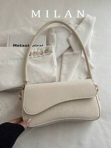 Bolso de Hombro Elegante, Minimalista, Vintage, con Solapa Asimétrica y Estampado de Leopardo a la Moda - Burdeos - Ver 1