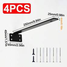 4Pcs Floating Shelf Brackets 15-25cm Heavy Duty Metal Support Wall Hanging - 20cm - View 4