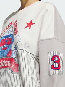 Adidas Originals Sweatshirt Rajut Pria BASEBALL CREW Tanpa Tudung KG3146 - Grey - View 4
