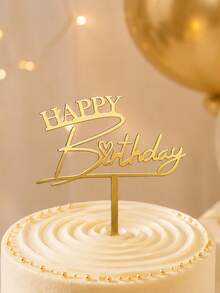 3 PIEZAS Adorno de Pastel de Acrílico PMMA con Corazón Pequeño Feliz Cumpleaños, Decoración de Pastel con Fuente Mixta de Oro Espejo, Adorno Dulce y Romántico para Ambiente de Fiesta de Cumpleaños, Suministros de Repostería y Postres, Decoración de Mesa de Pastel, Accesorio de Repostería para Cocina del Hogar, Regalo de Decoración para Celebración de Cumpleaños - A - Ver 5