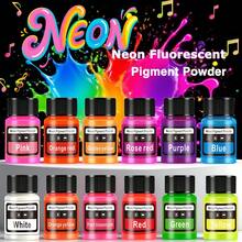 Dofuny 12 Colors Neon Fluorescent Powder For Epoxy Resin Coloring For Jewelry Making Gel Polish,Soap,Candle Powder DIY Handmade Soap Set Powder - A - View 4