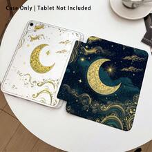 月亮雲朵星星行星圖案 1件平板保護殼附支架，相容 Honor 8/9/10/X8/X8A/X9/X8Pro/X9Pro、MatePad SE 11"/MatePad 11"/11.5"、MatePad Pro、Apple 10th/11th Gen 2025 (A16) - 款式27 - 查看 3