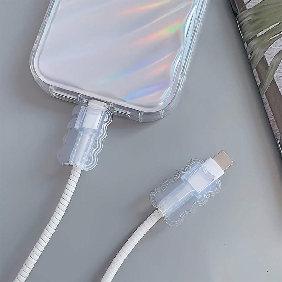 2/10 Stücke Datenkabelschutz, langanhaltend Datenkabelschutz in Großpackung, transparenter TPU-Ladekabelkopfschutz, gebogenes Design, verhindert Verschleiß und Abnutzung. Ladekopfschutzhülle. Elektrische Geräte und Zubehör, praktisch und bequem, robust und langanhaltend. Ästhetisch und praktisch, Ladekabelschutzhülle.
