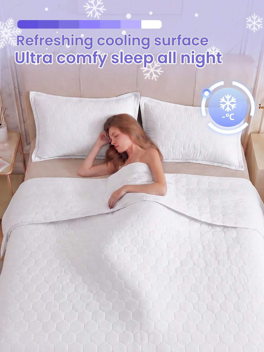 1 buah Selimut Pendingin AC, Penutup Tempat Tidur Putih, Bernapas & Ringan, Sangat Lembut & Nyaman, Cocok Untuk Ukuran Twin/Full/Queen/King, Penggunaan di Rumah & Asrama, Bantal dan Sarung Bantal Tidak Termasuk, Dapat Dicuci dengan Mesin