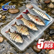 ANFS 5pcs Multi Jointed Swimbaits Fishing Lures Assorted Design For Bass Trout Perch Slow Sinking Lifelike Fishing Lure Kit Swimming Lures Freshwater Saltwater - Multicolor - View 3