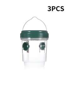 3/2/1 pièce Piège à guêpes rond en PP, boîte de capture d'abeilles suspendue à l'extérieur, attrape-insectes réutilisable, sans électricité requise, matériau plastique, répulsif et tueur d'abeilles et de guêpes - A - Voir 15
