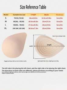 WANTES 1&2 Pairs Beige Latex Bra PadsSuitable,Triangular Uplift Pads, For Post-Operative Bra Inserts,Active Recovery, Gym Workout And Daily Comfort - Beige - View 11