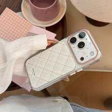 GUCADI Ins-Style Niche Girly Diamond Pattern Polka Dot Bow Phone Case, Kompatibel Dengan 17 Pro, Versi Transparan Kompatibel Dengan 16, Versi Full Coverage Kompatibel Dengan 14, Cocok Untuk 15 Dan 17, Korean Plaid, Girly, Pola Geometris, Minimalis Segar, Gaya Color Block, Niche, Gaya Soft Girl, Ins-Style - hijau - View 4