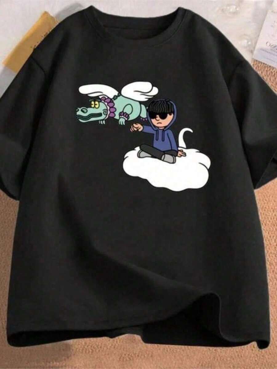 Camisetas estampadas a la moda para adolescentes y niños.conjunto niña blusas casuales para damaCamisetas de manga corta con cuello redondo para niños, jóvenes y adolescentes, camisetas con