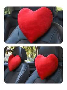 Heart-Shaped Car Headrest Pillow Neck Support Cushion Car Seat Backrest Interior Accessory - Multicolor - View 6
