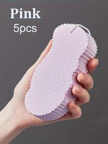 4pcs/1pc 3D Thickened Solid Color Fish Scale Pattern Soft Non-Shedding Exfoliating Massage Shower Sponge, Soft Foam Body Cleanser, High Density Sponge Shower And Bath Scrub, Painless Home Scrubbing Tool, Suitable For Daily Shower Use - Bath Sponge - View 13