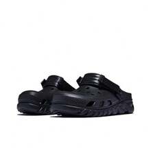 Zuecos Crocs Duet Max de EVA, estilo deportivo, suaves, cómodos, transpirables, unisex, color negro liso. - Negro - Ver 2