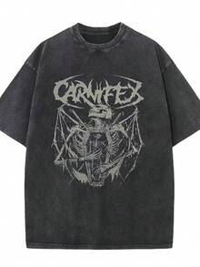 Men's Gothic Grunge Summer T-Shirt, A Unisex Loose Fit T-Shirt With Punk Aesthetics, Perfect For Dark Streetwear And Harajuku Style, Made By R8AD - 黑色 - 查看 3
