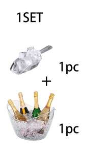 1SET Gallon Plastic Ice Bucket With Plastic Ice Scoop, Handles, Suitable For Champagne, Wine And Other Beverages, Portable, Ideal For Bar Decor, Party Supplies And Home Entertainment. - View 7