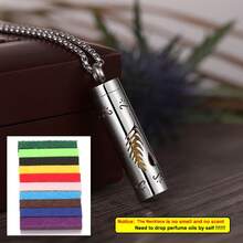 1 Buah Kalung Liontin Diffuser Aromaterapi Perhiasan Stainless Steel Baru dengan 10 Bantalan Bentuk Bunga Berongga, Liontin Terbuka untuk Aroma Parfum dan Minyak Esensial - Perak - View 26