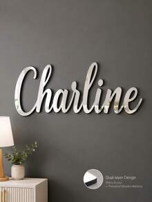 Custom Acrylic Mirror Stickers With Personalized Text And Gold/Silver Letter Decor - No Power Needed, Luxury Home Decor To Create A Fashionable Ambiance - Multicolor - View 2