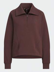 Adidas Women's W Half Zip Knit Sweatshirt Without Hood KF2546 - Red - View 2