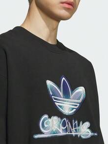 Adidas Originals 男士 SWEAT CREW 運動針織圓領運動衫 KC0116 - 黑色 - 查看 4