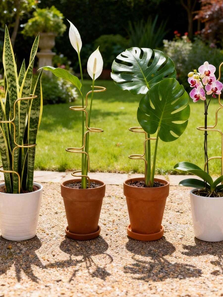 Plant Support Stake, Durable Metal Garden Stake, Suitable For Flowers And Herbs - 12.6 Inch (Approx. 32cm) Mesh Frame, Suitable For Indoor And Outdoor Plants, Easy To Use Support Structure, Enhanced Stability - Multicolor - View 1