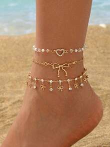 Tobillera de estilo bohemio: sencilla, versátil y un delicado accesorio de cadena para mujeres. - Oro - Ver 10