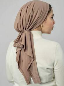 1pc Solid Color Women's Middle Eastern Arabic Classic Fashion Elegant Casual Versatile Ribbon Hijab Cap Wide Brim Curved Turban Hat Suitable For Daily Outdoor Wear - Multicolor - View 6