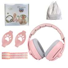 2 En 1 Orejeras Antiruido Bebe 0-4 Protector Auditivo - Rosa - Ver 2