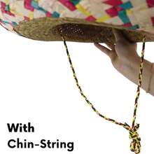 1pc Mexican Outdoor Sun Protection Straw Hat, Pom Pom Straw Hat, Party Straw Hat, Performance Prop Straw Hat, Colorful Straw Hat, [Random Color] Party Straw Hat Performance Hat Prop Colorful Hat, Dance Party Photo Prop - Straw Hat - View 4