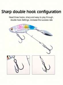 GOTURE 5pcs Long Tail Vibrating Lure, Laser Coating, Streamlined Design, Large Swing Action, 3 Hooks, Double Hook Configuration, Suitable For Sea Bass And Bass Fishing - Multicolor - View 8