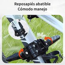 FINYQBET Asiento para Bicicleta Niños Frontal con Reposapiés Abatibles y Reposabrazos Antideslizantes, Compatible con Bicicletas de Montaña y Plegables, Cómodo y  para Bebés y Niños Pequeños - Negro - Ver 3