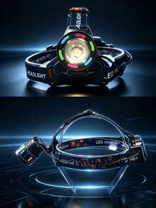 KENSUN 100 Million Lumens Super Bright 18650 Rechargeable High Power LED Headlamp, Suitable For Fishing, Professional Engineering, Waterproof Camping And More - Black - View 4