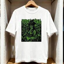 El A. Apotheker D. -iaries Maomao Poison Maiden T-Shirt, camiseta de estilo anime oscuro con estampado verde-negro, cuello redondo de algodón blanco con diseño de farmacéutico esqueleto, rop - Blanco - Ver 1