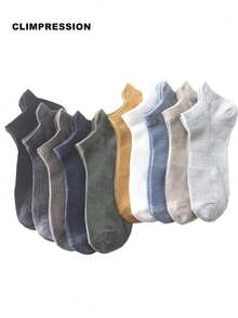 CLIMPRESSION Men's Pure Cotton Socks, Breathable Mesh Low-Cut Casual Socks, 10 Pairs Multi-Color Invisible Socks, Suitable For Daily Wear, Sports, Running - Multicolor - View 3