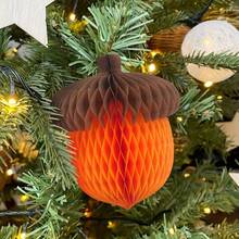 10/2pcs Autumn Acorn Honeycomb Decorations, Thanksgiving Paper Honeycomb Hanging Ornaments, Autumn Tree-Shaped Party Gift Decor, Home Decoration Supplies - View 6
