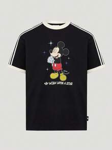 Adidas Originals Men's  WISH TEE Short Sleeve Knit Collarless T-Shirt TK7774 - Black - View 1