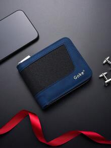 New Men's Short Chain Wallet Multi-Slot Card Holder Coin Pouch Zipper Purse - Multicolor - View 15