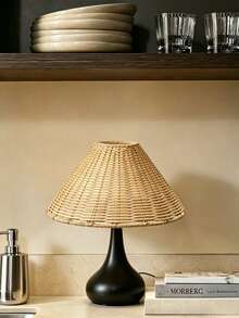 1pc Handmade Woven Table Lamp USB Powered, Artistic Southeast Asian Style Modern Ins Style Vintage Creative Premium Decor Night Light, Suitable For Bedroom, Desktop, Living Room - 手工檯燈 - 查看 7
