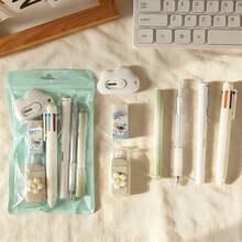1套可愛文具套裝，極具吸引力的學生學習用品，7件組文具禮盒，適合學生返校與畢業禮物 - 彩色 - 查看 6