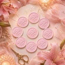 20pcs/Pack 3D Embossed Lily Flower Pattern Wax Seal Stickers, Self-Adhesive Wax Seal Stickers, Suitable For Gifts, Wedding Invitations, Envelope Sealing - Pink - 3D Lily - Pink - View 8