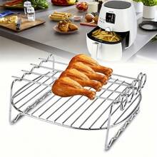 1pc Stainless Steel Air Fryer Rack, 4 Baking Modes, Air Fryer Accessories, Oven Microwave Baking Cooking Rack, Kitchen Accessories - Multiple Styles and Colors - View 3