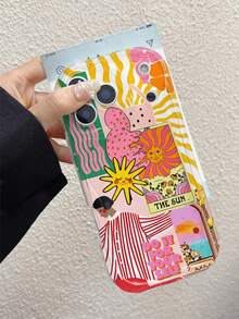 This Phone Case Features A Shock-Resistant, Creamy Texture With Wavy Edges And A Glossy Sunflower Cat Cartoon Pattern. It Provides Full-Coverage Drop Protection And Is Fingerprint-Resistant. Compatible With IPhone 11 Pro/11 Pro Max/12/12 Pro/12 Pro Max/13/13 Pro/13 Pro Max/14/14 Plus/14 Pro/14 Pro Max/15/15 Plus/15 Pro/15 Pro Max/16/16 Plus/16 Pro/16 Pro Max/X/XS/XS Max/17/17 Pro/17 Pro Max/Air. - Multicolor - View 2