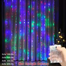 1pc Battery Powered LED Curtain String Lights For Wedding Indoor Decor, Home Curtain Decoration, Holiday Party Background Decorative Lights - Battery Box Curtain Light - View 6