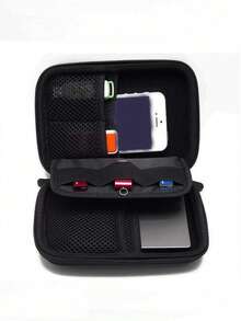 Portable Power Bank Data Cable USB Hard Drive Phone Storage Bag Shockproof Protective Cover Travel Carry Case For External Hard Disk Powerbank Organizer Pouch, External Hard Disk Hard Drive Case, Digital Accessories Multi-Use Compact Organizer Box - View 9