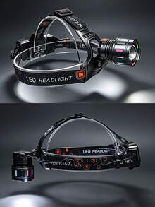 KENSUN 100 Million Lumens Super Bright 18650 Rechargeable High Power LED Headlamp, Suitable For Fishing, Professional Engineering, Waterproof Camping And More - Black - View 10