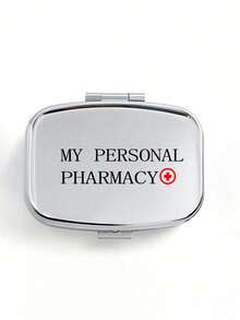 Square Pill Box, Printed With Capsule, Tablet, Letter, Pill Bottle Patterns, Portable Medication Storage Compartment, Mini Metal Storage Box, Portable Jewelry And Pill Box, Travel Pill Box, Large Capacity Compartment, Weekly Medication Organizer, Suitable For Daily Medication And Vitamins, Essential For Doctors And Nurses, Emergency Needs, Travel, Hiking Emergency Rescue, Personalized Creative Gift With Cartoon Logo, Only Empty Box - Multicolor - View 15