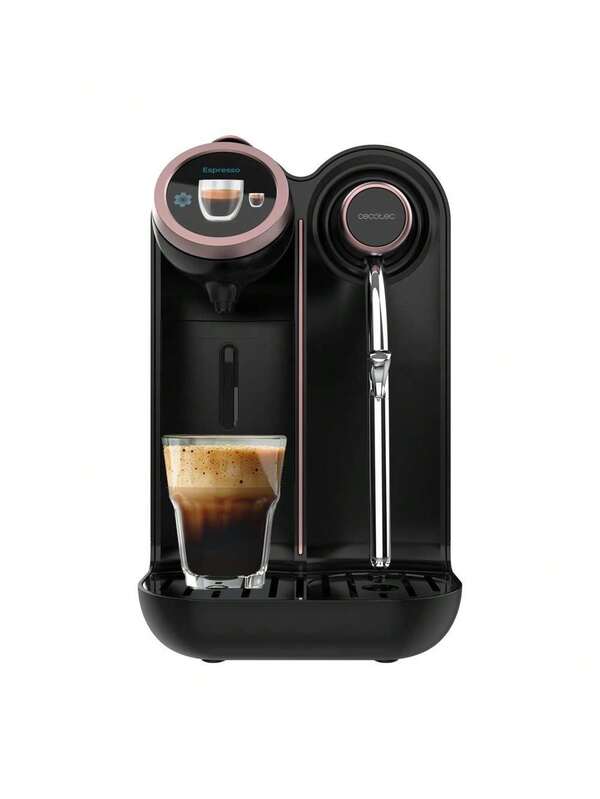 Cecotec Cafetera Cápsulas Power Caps Spin, 1400W, 20 Bares, Compatible Nespresso, 1.5L, 7 Bebidas: Espresso, Lungo, Americano, Latte, Cappuccino, Ajustes Altura Tazas, Función Ahorro Energía, Sensor Temperatura , Depósito 12 Cápsulas, Experiencia Personalizada, Calidad Barista