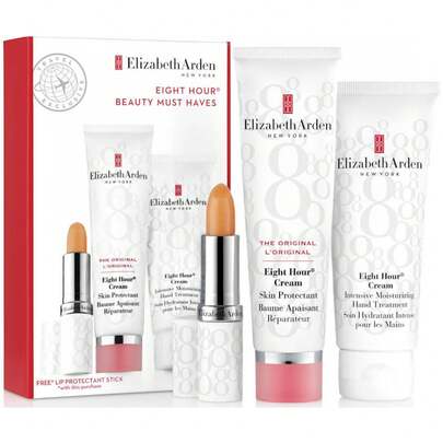 Elizabeth Arden Eight Hour Cream Gift Set 50ml Cream + 75ml Hand Treatment + 3.7g Protecting Lip Stick SPF15