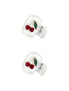 Pink Crystal Cherry And Green Crystal Cherry Toothbrush Holder, Cute Design Travel And Home Storage Organizer With Transparent Lid, Compact Portable Design Easy To Carry, Protects Toothbrush Head, With Dual Drainage And Ventilation Function, Suitable For Home, Dorm And Outdoor Use | Cute Toothbrush Head Storage Rack, Suitable For Bathroom Organization, Suitable For Home, Dorm Use - 1 - View 12