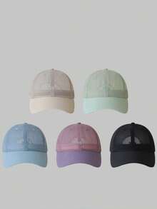 1pc Summer Lightweight Mesh Baseball Cap, Breathable Mesh Duck Bill Hat For Men & Women, Outdoor Running, Sports, Cycling, Sun Protection - A - View 1